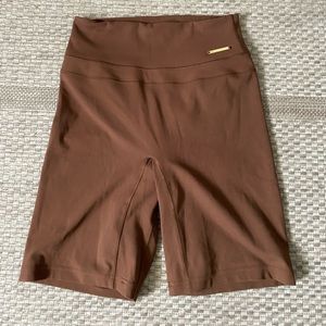 COPY - Whitney Simmons x Gymshark cycling shorts in dandelion brown size small